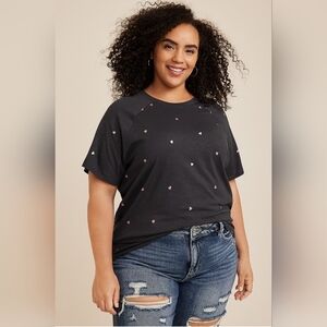 NEW! Maurcie's 24/7 Eden Metallic Heart Tee, NWT, Size L